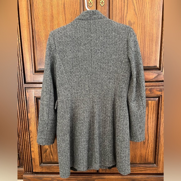 Zara Tweed Grey Very Fattering Coat Size S - Picture 4 of 9